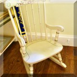 F27. Ethan Allen stenciled child's rocking chair. 31”h x 17”w x 14”d - $35